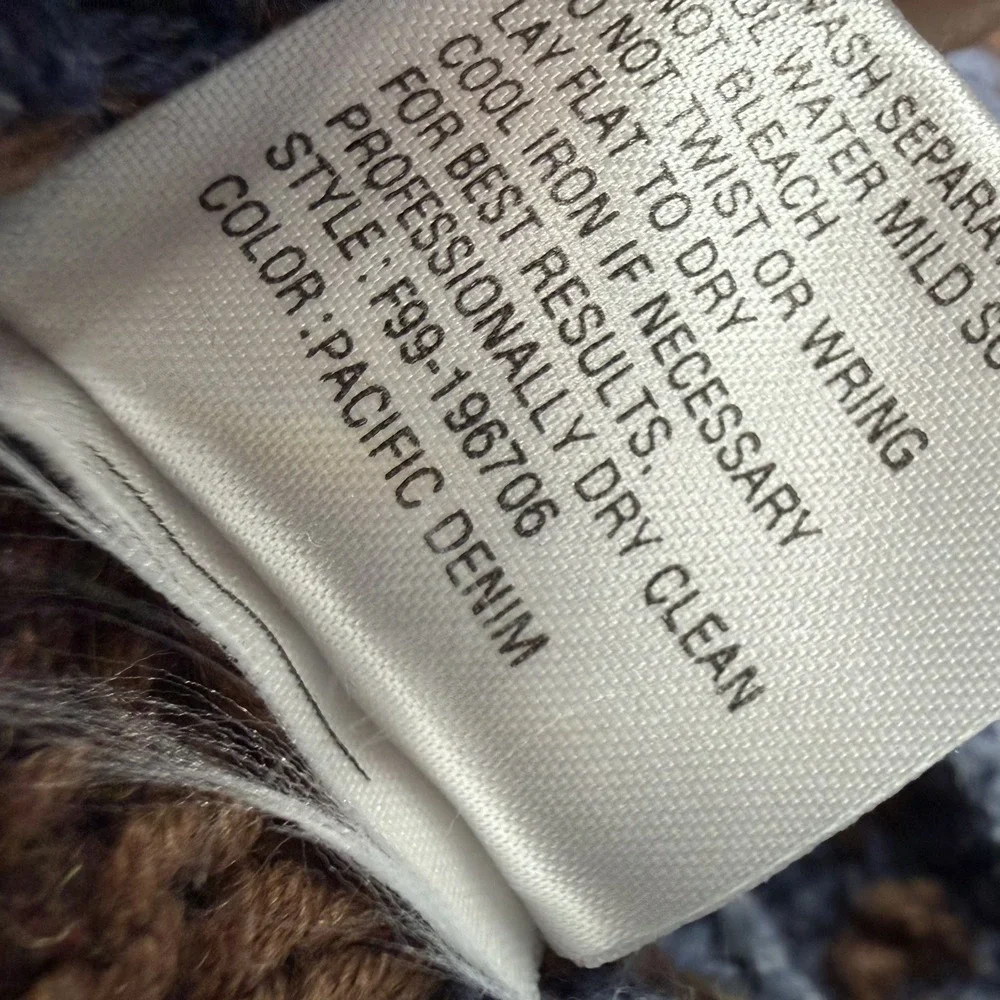 Vintage Northern Isles Women L Cardigan Sweater Forest Cabin Tree Winter Knit - Picture 11 of 13